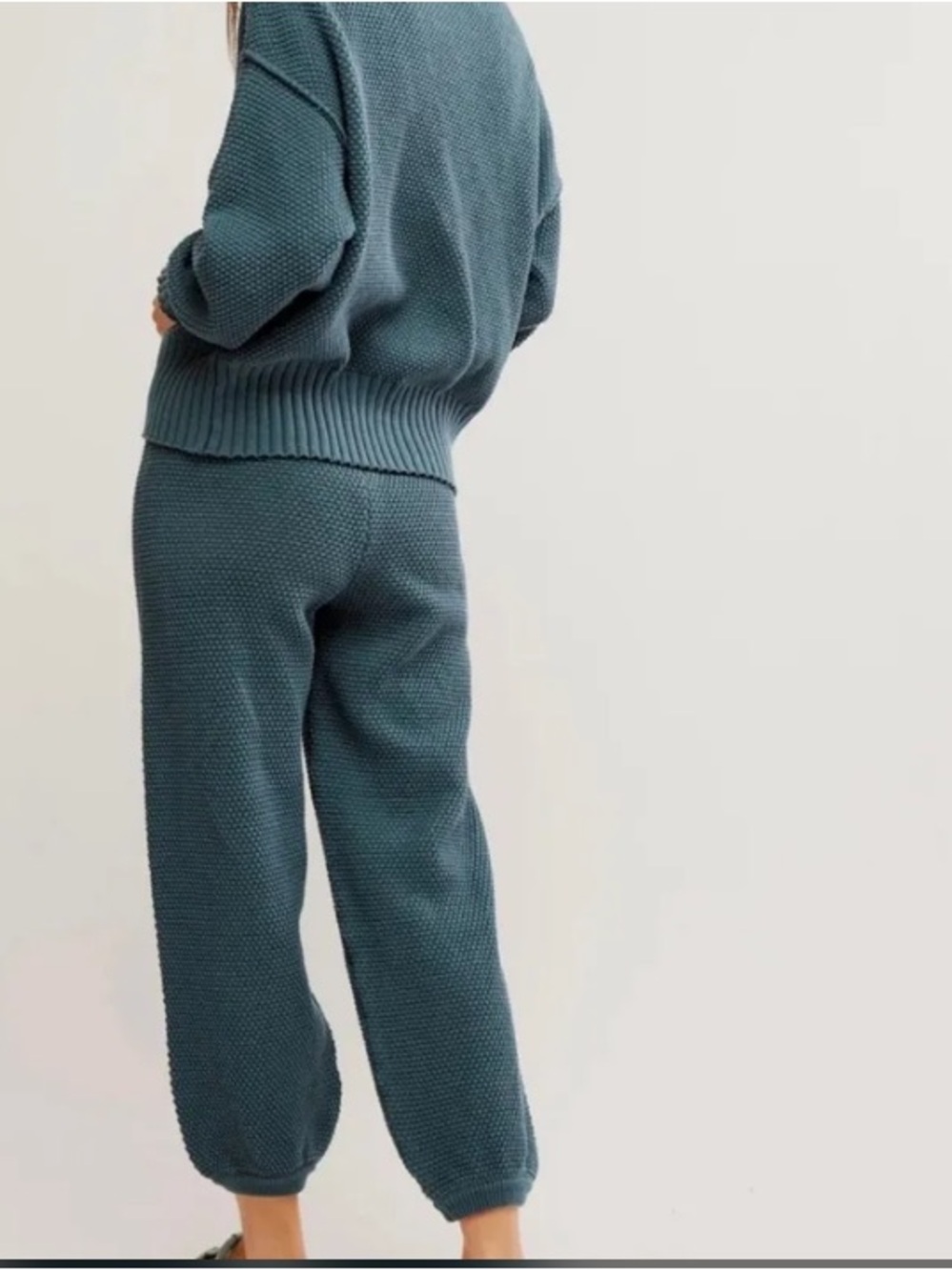 Free People Beach Hailee Sweater Knit Pants S Loungewear Relax Boho Coastal - Picture 12 of 12